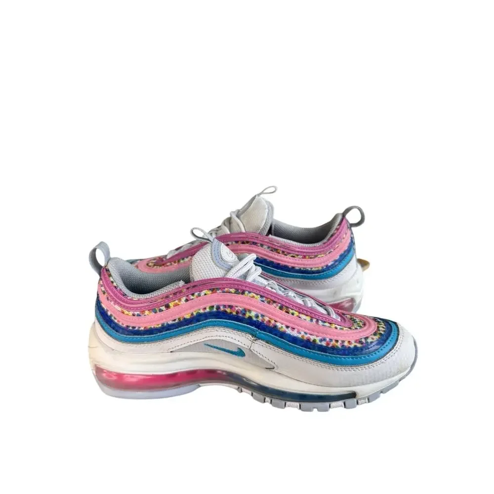 Nike Air Max 97 SE (GS) Shoes White Active Fuchsia Sneaker Special Edition 5Y